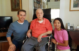 Mr. MIllet with his friends Joseph R. Modugno, 3rd and Chen Modugno, at his house, July 2017.