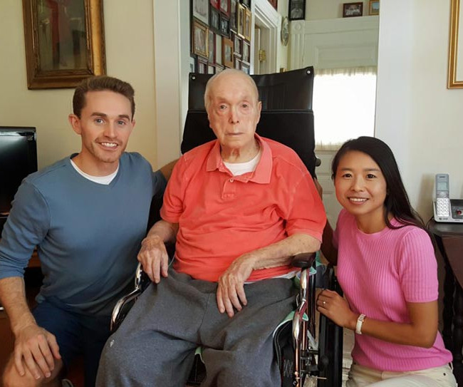Mr. MIllet with his friends Joseph R. Modugno, 3rd and Chen Modugno, at his house, July 2017.